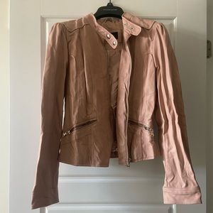 Blush Pink Faux Leather Jacket